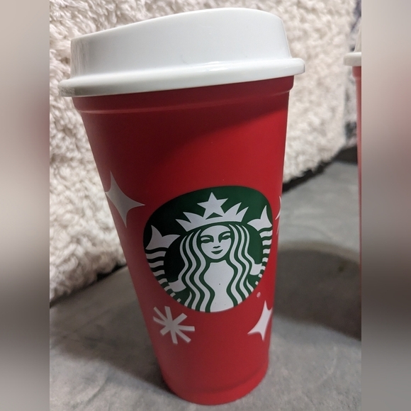 Starbucks 25th anniversary plastic 16 oz. With lids. Limited edition - Picture 2 of 9